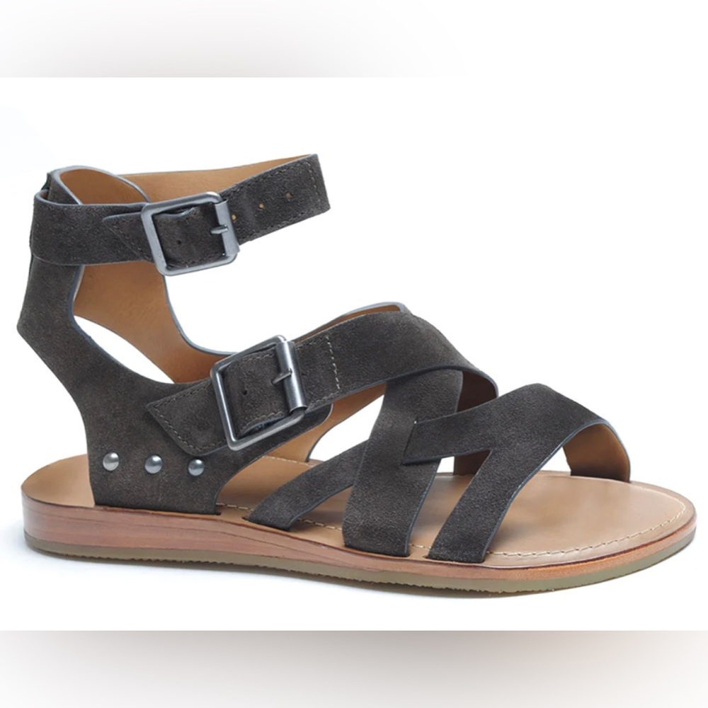 Trask Women’s Roxanne Gladiator Sandals Gray Oiled Suede Size 11M